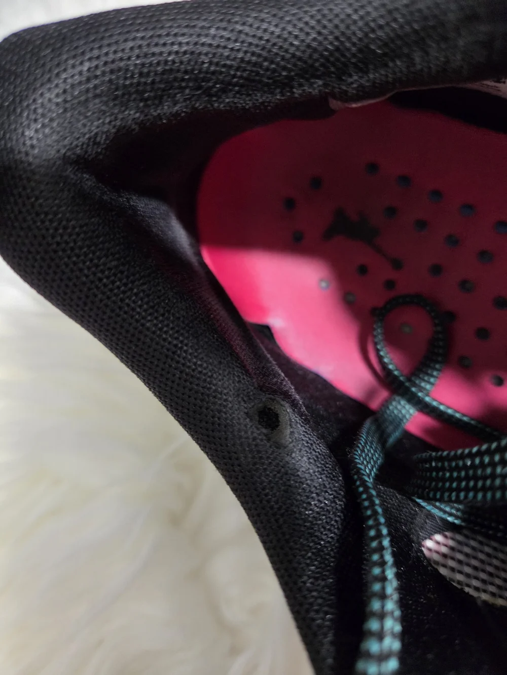 Jordan  Multicolor Knit Basketball Sneakers in Black with Pink Jumpman